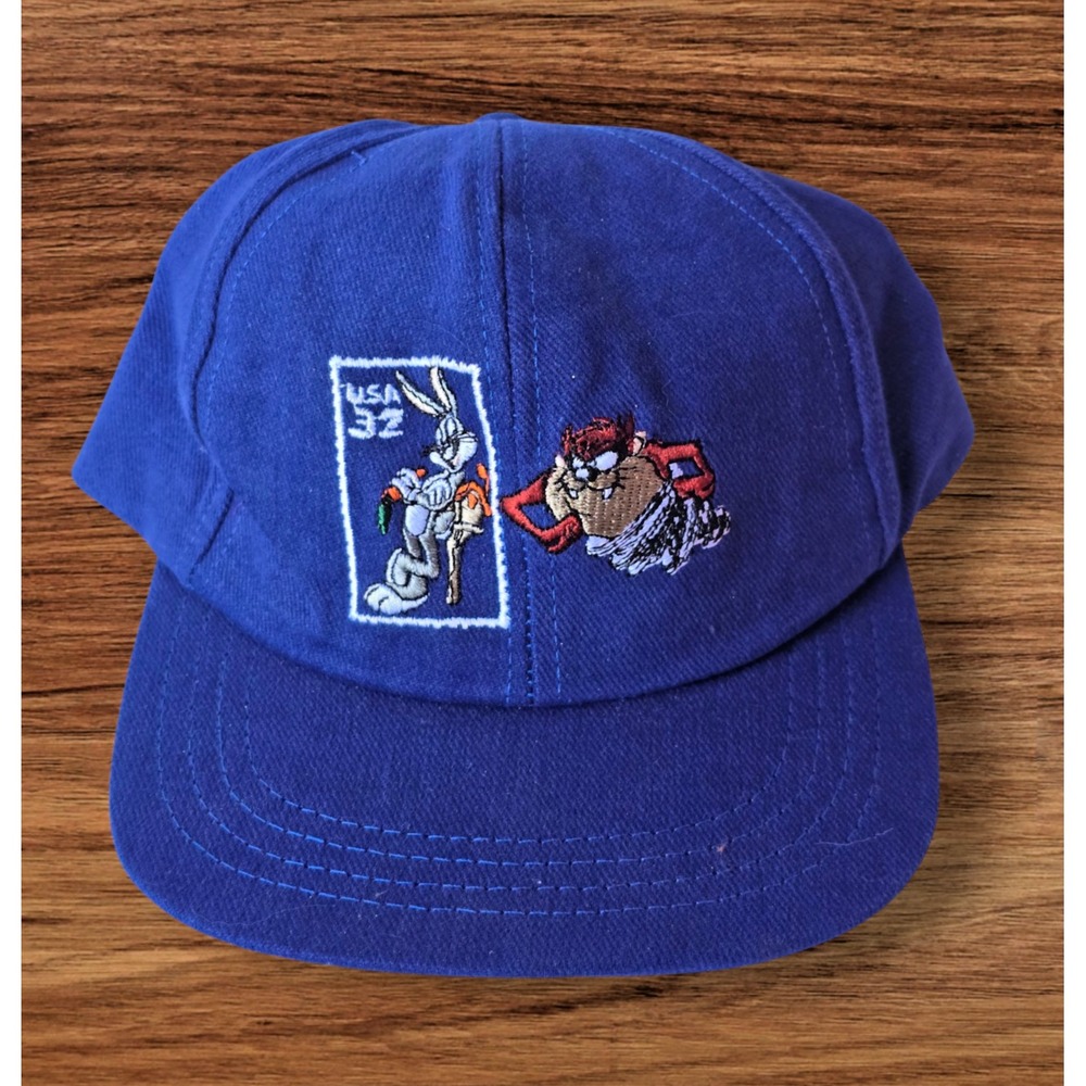 VTG Looney Tunes Baseball Cap USPS .32 Stamp Collection 1997 Tas Bugs Bunny USA